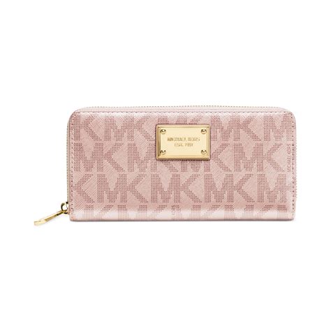 michael kors pink zip around wallet|Michael Kors black zipper wallet.